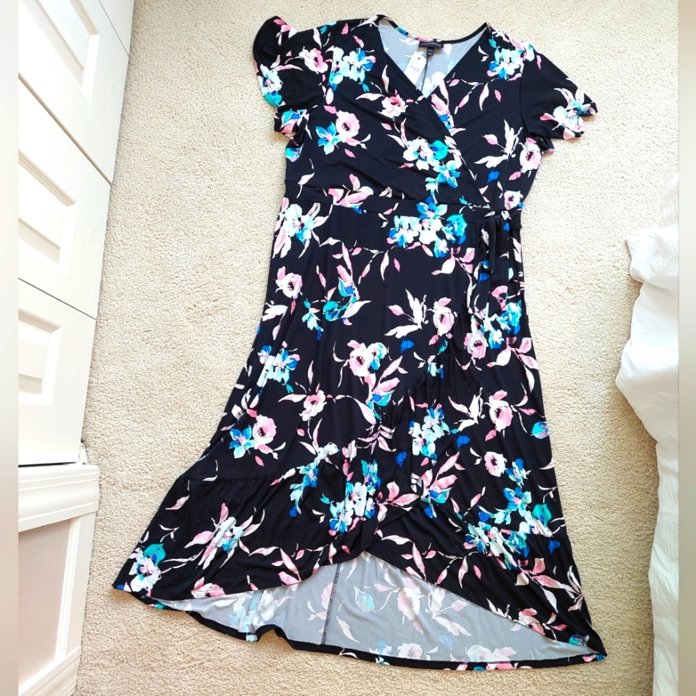 Lane Bryant Floral Short Sleeve Hi-Low Maxi Dress Size 22/24